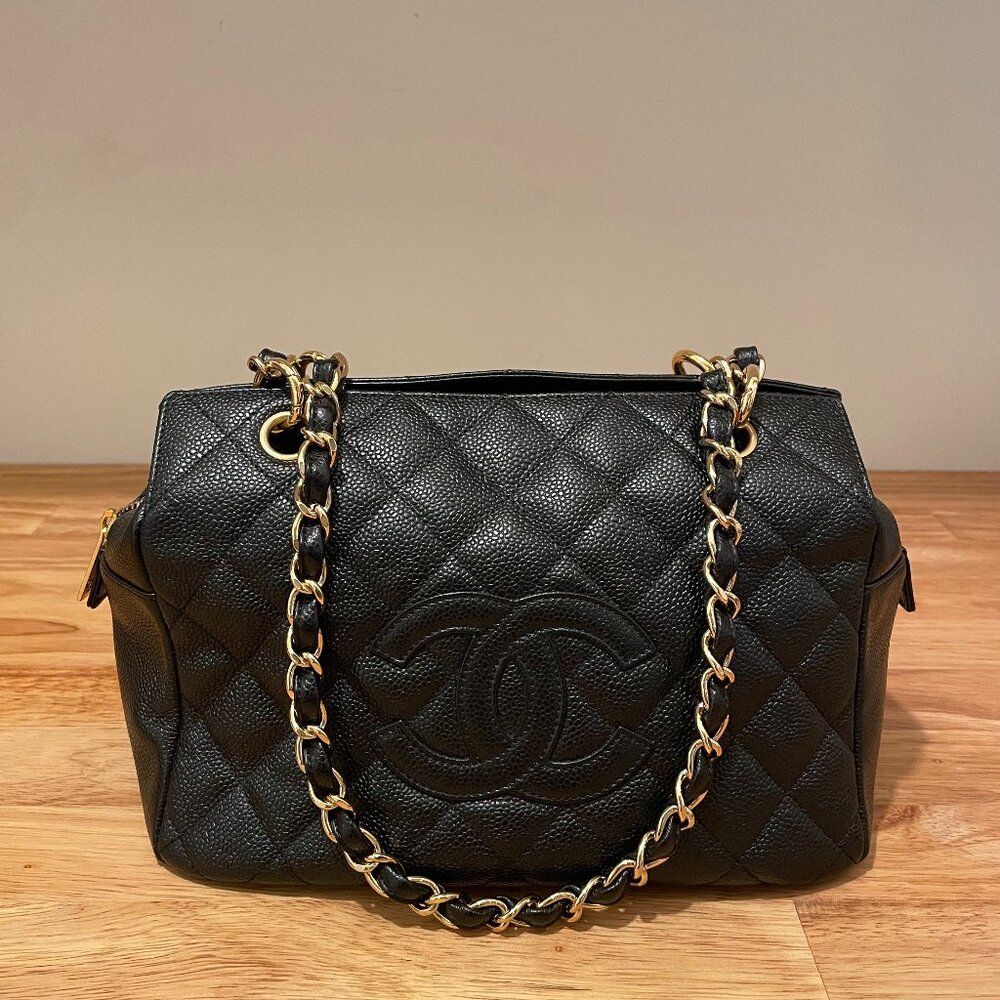 CHANEL Caviar Quilted Petit Timeless Tote PTT Black